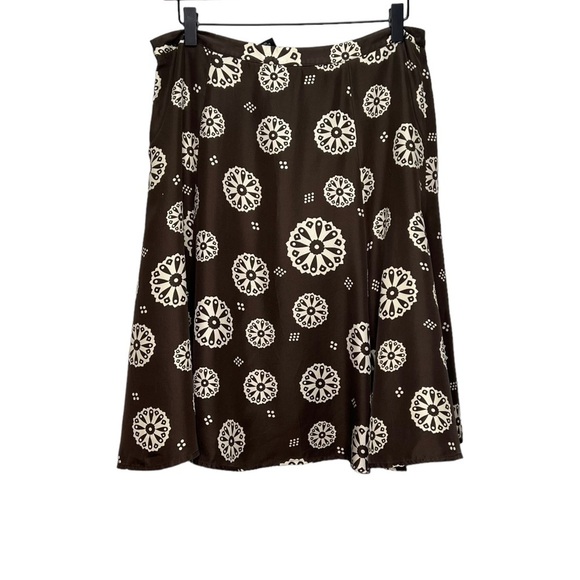 Jacob Brown Silk Skirt Geometric Print Lightweight Size 9/10 - Picture 2 of 10